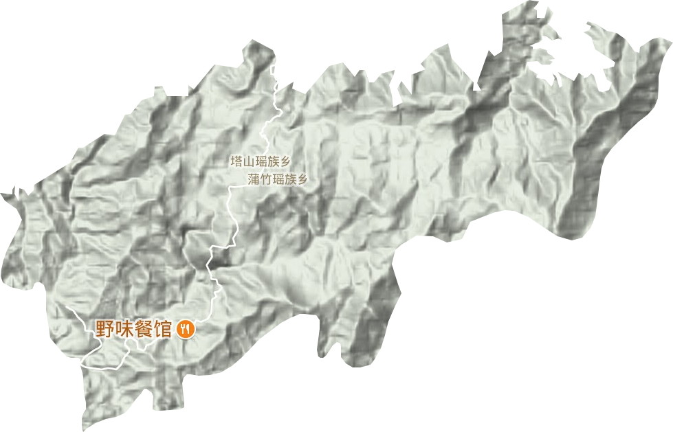塔山瑶族乡地形图
