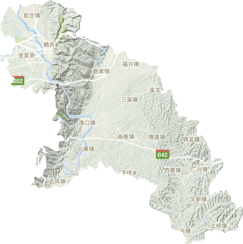金堂县地形图