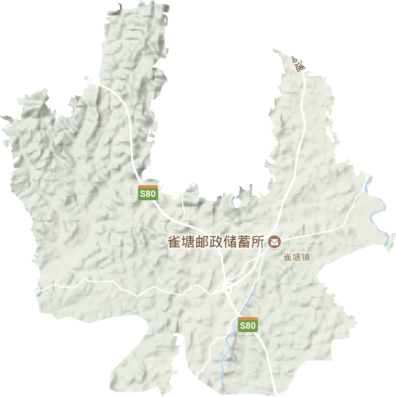 雀塘镇地形图