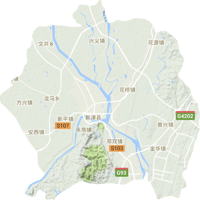 新津县地形图