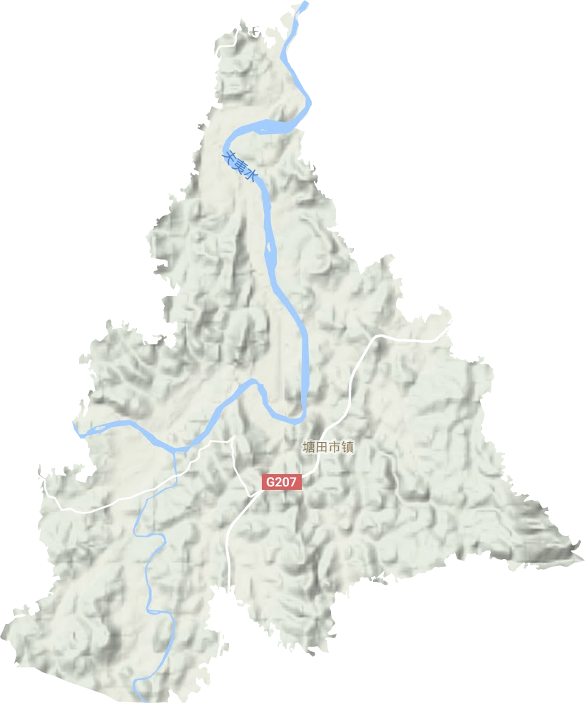 塘田市镇地形图