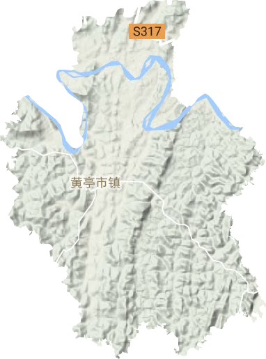 黄亭市镇地形图