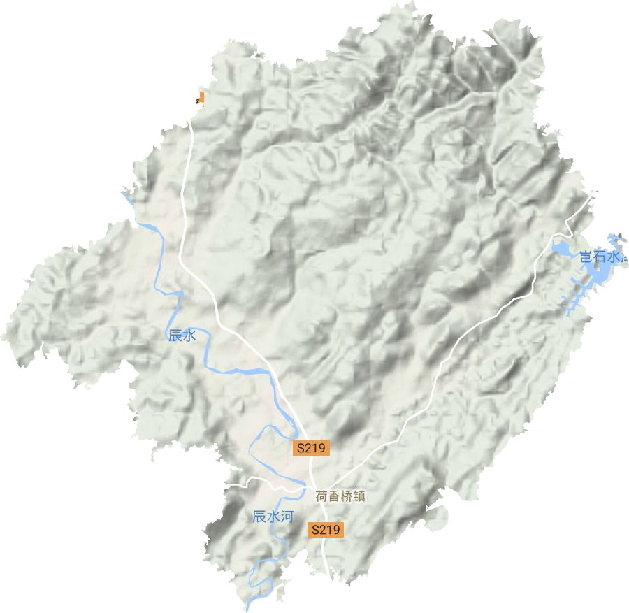 荷香桥镇地形图
