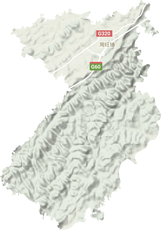周旺镇地形图