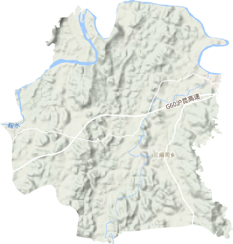 三阁司镇地形图