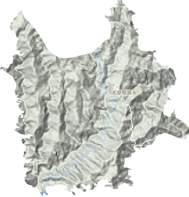大屋瑶族乡地形图