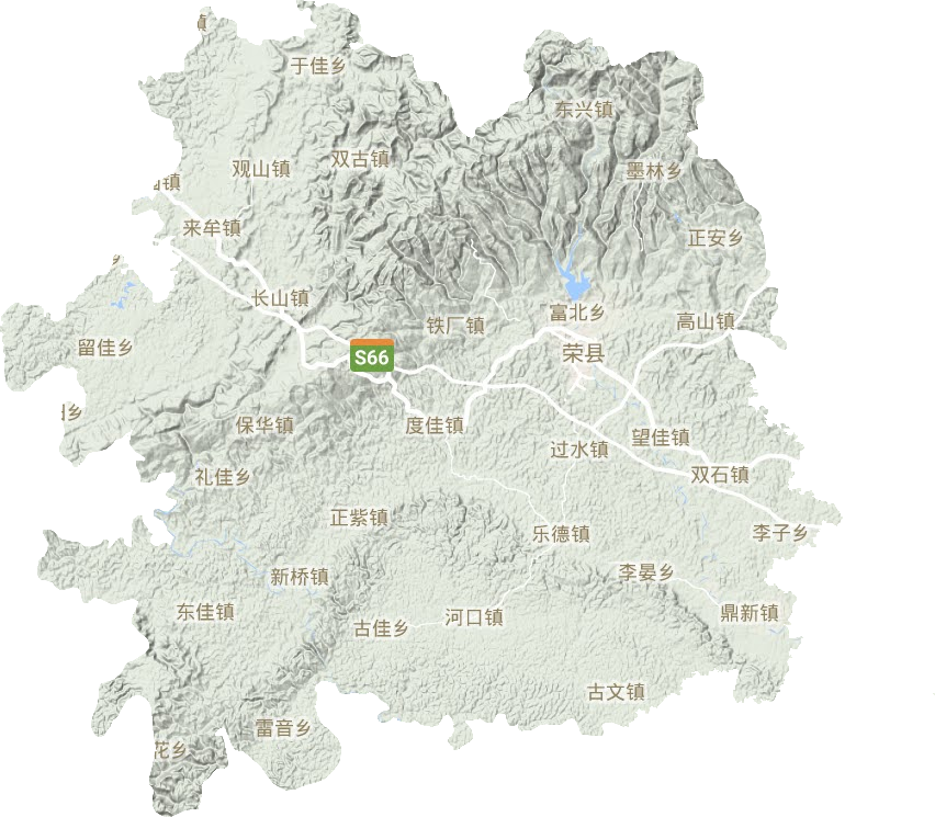荣县地形图
