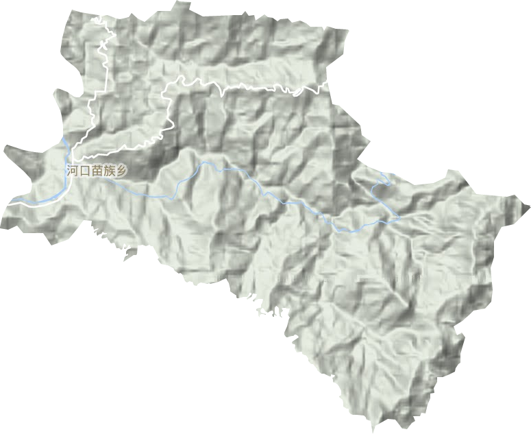 河口苗族乡地形图