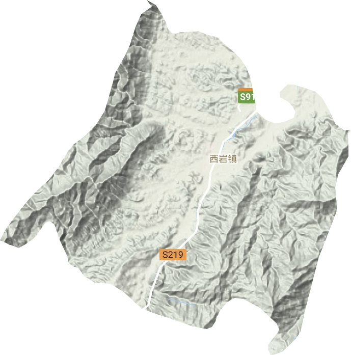 西岩镇地形图