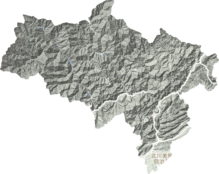 北川羌族自治县地形图