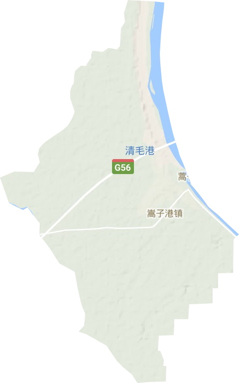 蒿子港镇地形图