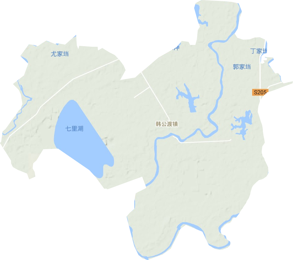 韩公渡镇地形图