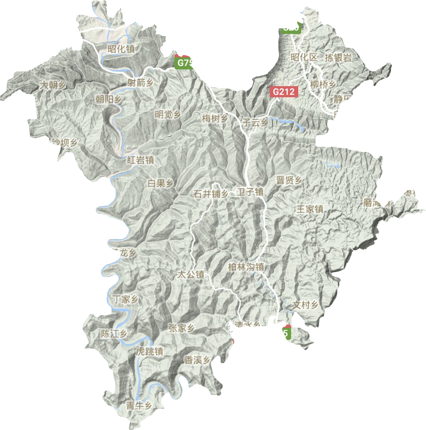 昭化区地形图