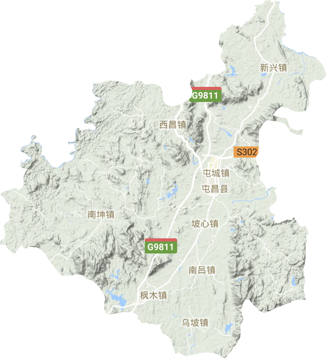 屯昌县地形图