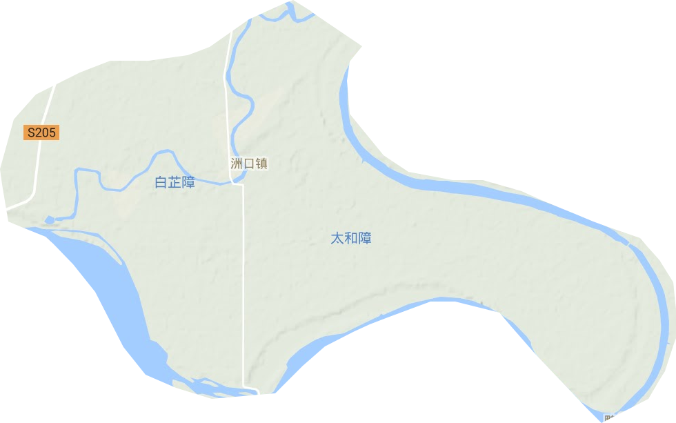 洲口镇地形图