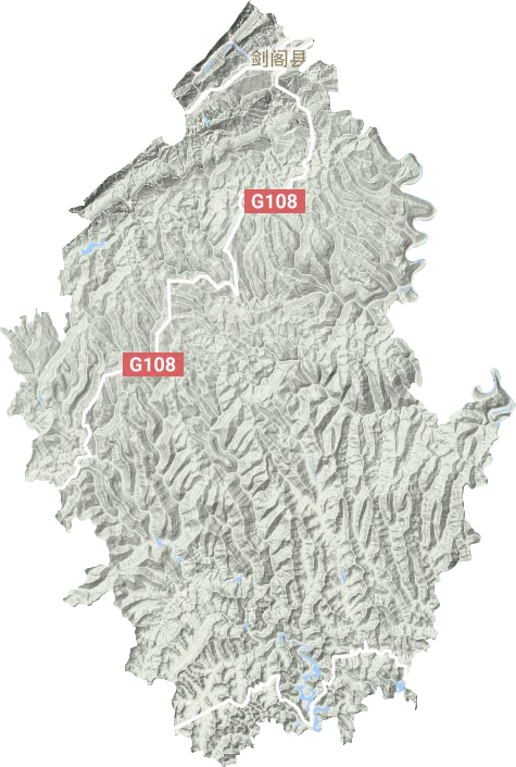 剑阁县地形图