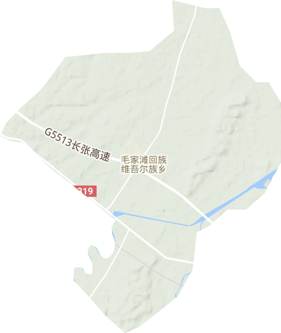 毛家滩回族维吾尔族乡地形图