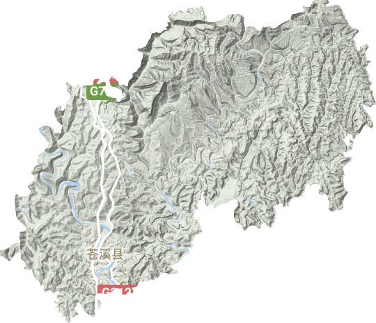 苍溪县地形图