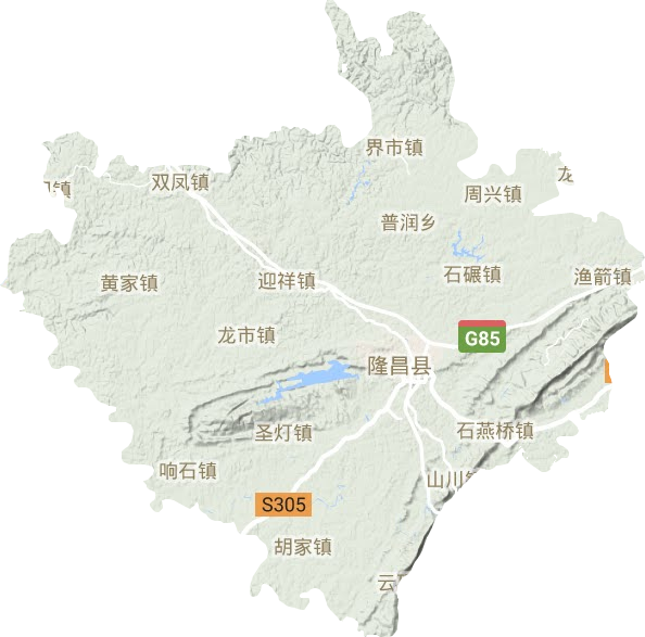 隆昌市地形图
