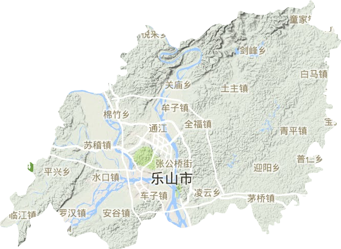 四川省乐山市市中区地形图高清版大图图片