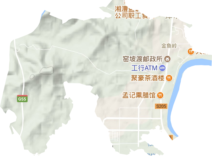 金鱼岭街道地形图