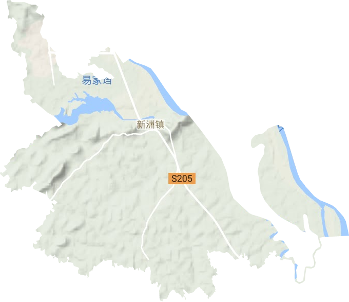 新洲镇地形图