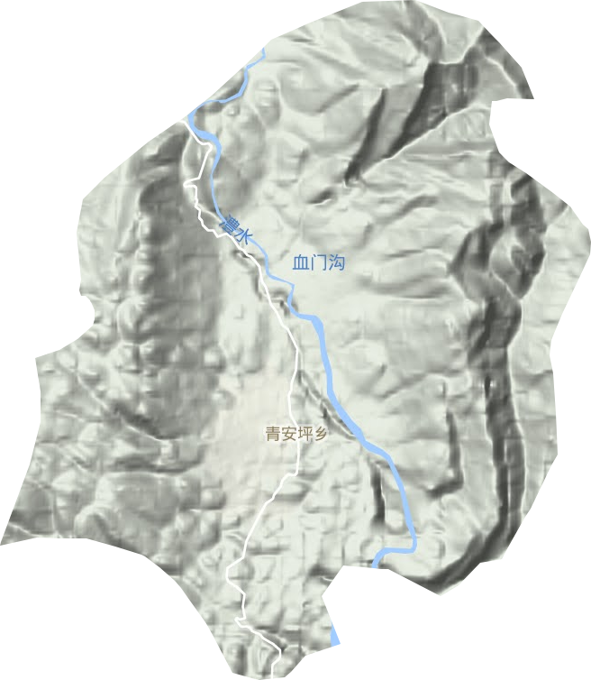 青安坪乡地形图
