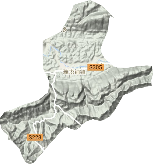 瑞塔铺镇地形图