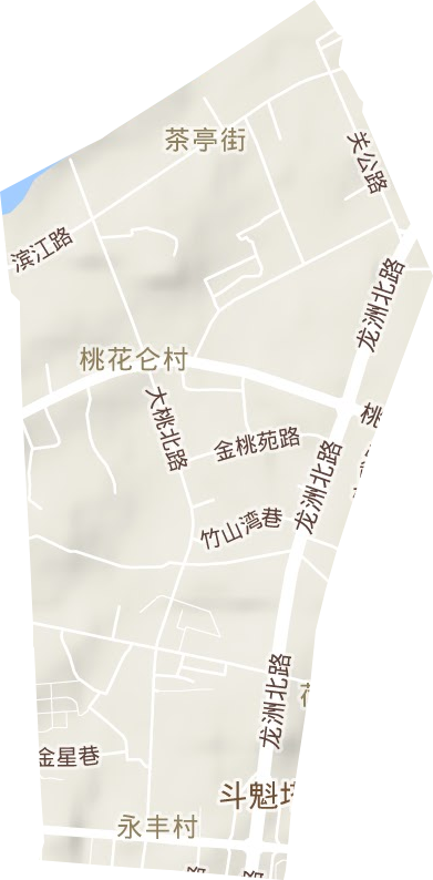 桃花仑街道地形图