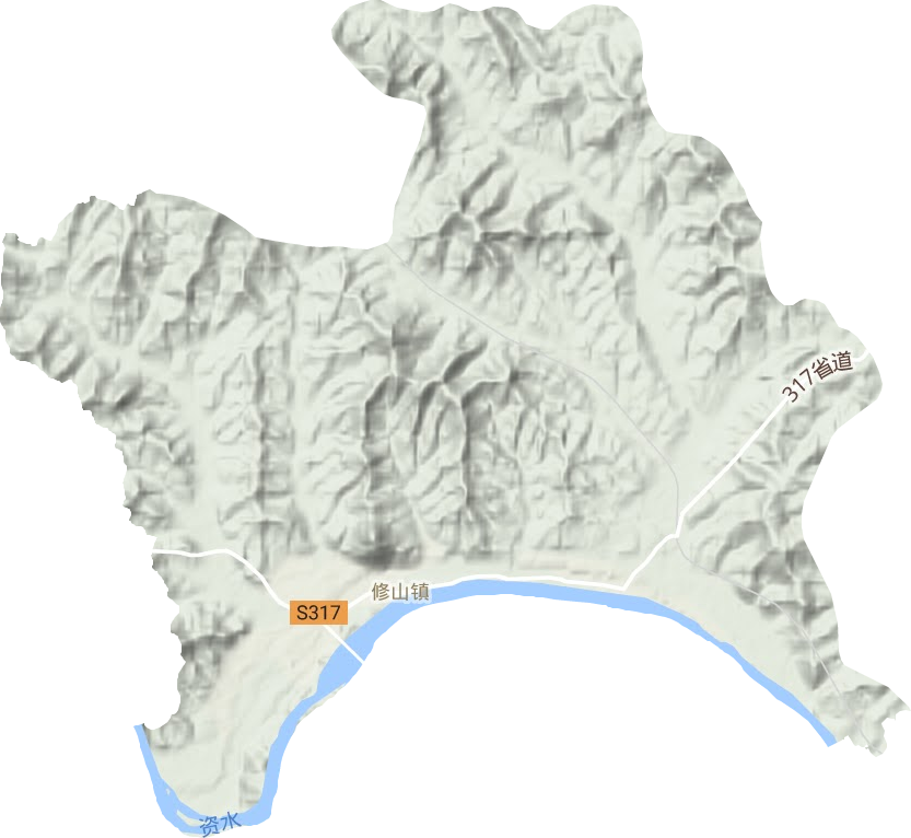 修山镇地形图
