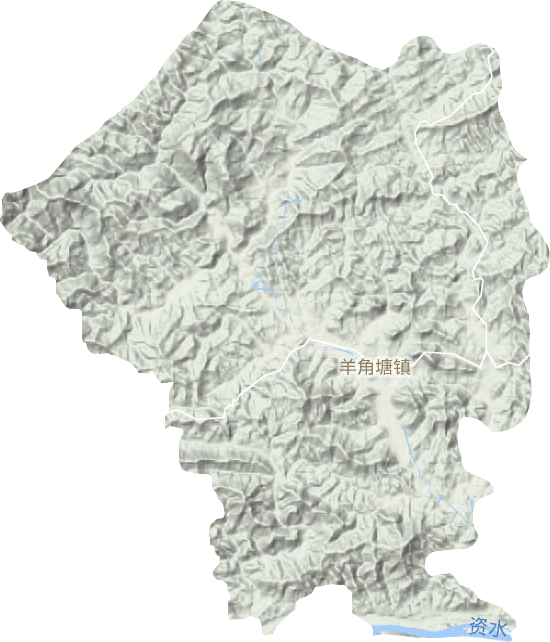 羊角塘镇地形图