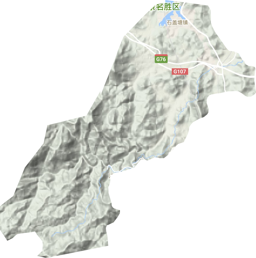 石盖塘镇地形图