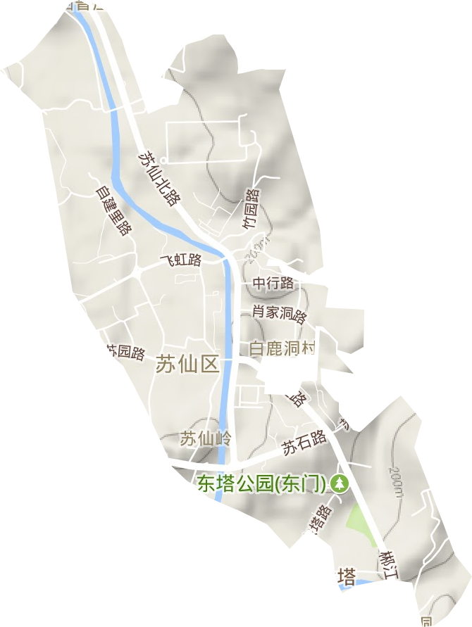 苏仙岭街道地形图