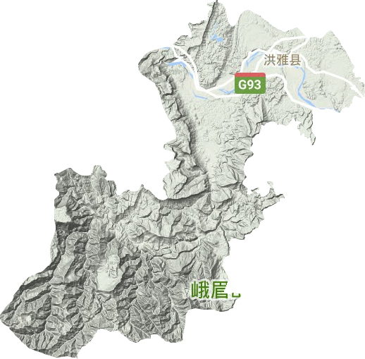洪雅县地形图