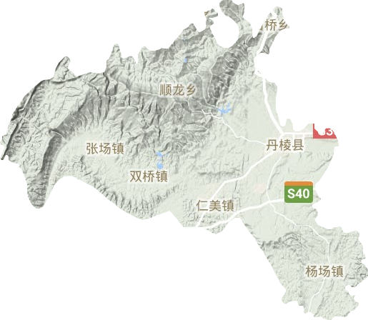 丹棱县地形图