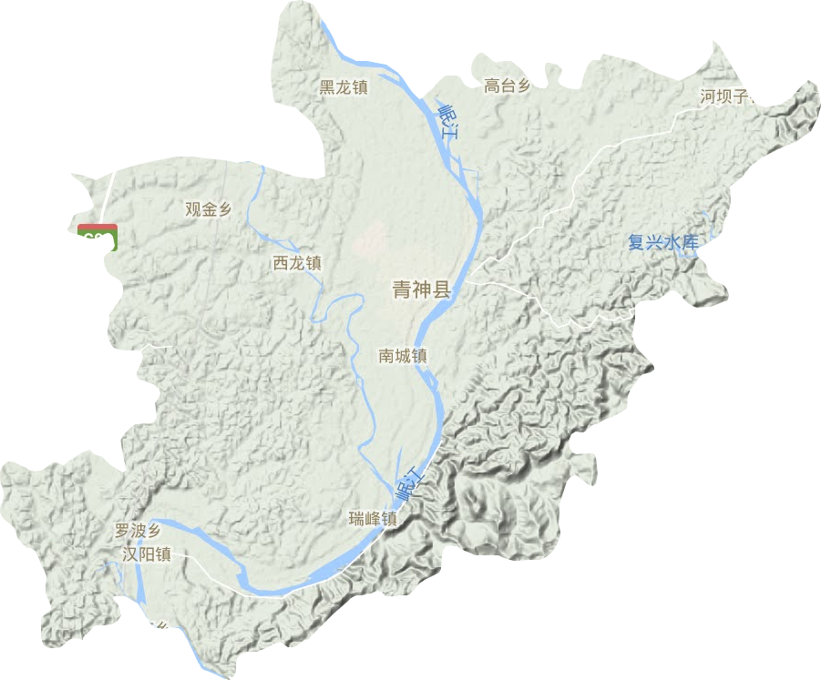 青神县地形图
