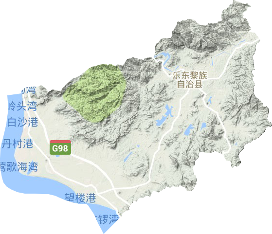 乐东黎族自治县地形图