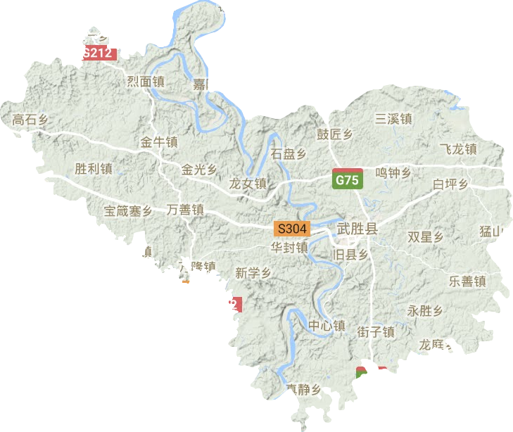 武胜县地形图