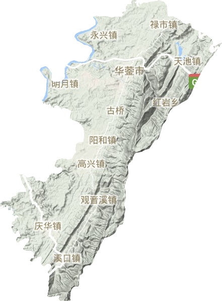 华蓥市地形图