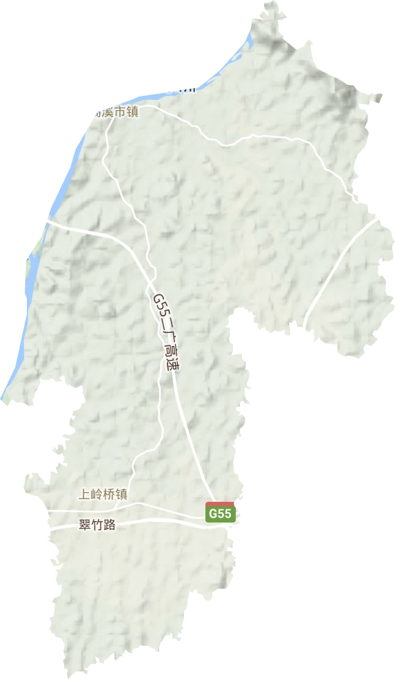 上岭桥镇地形图