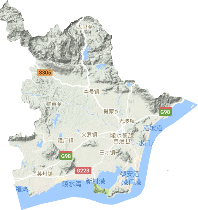 陵水黎族自治县地形图