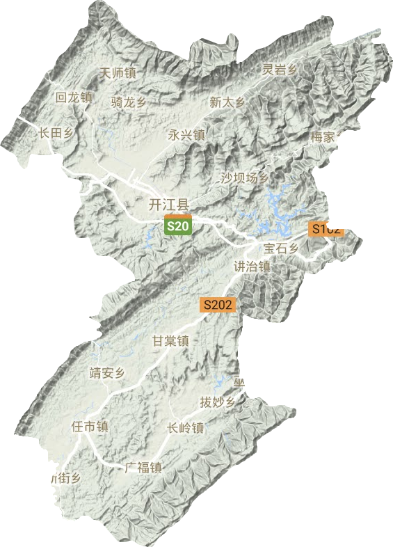 开江县地形图