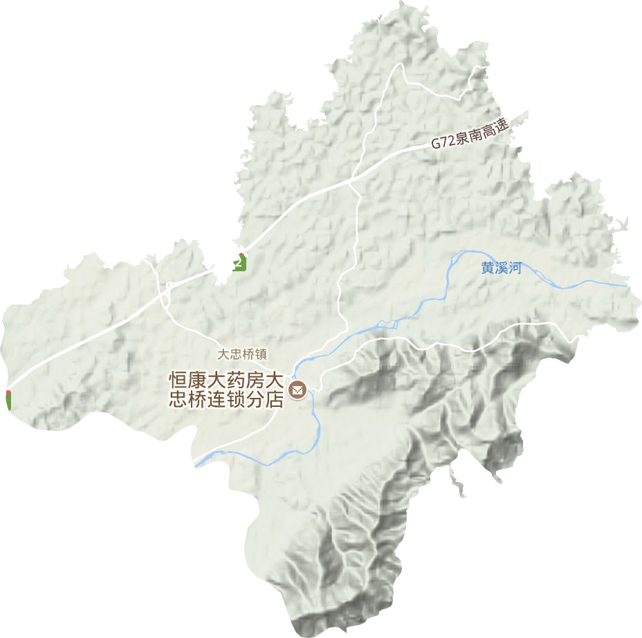 大忠桥镇地形图