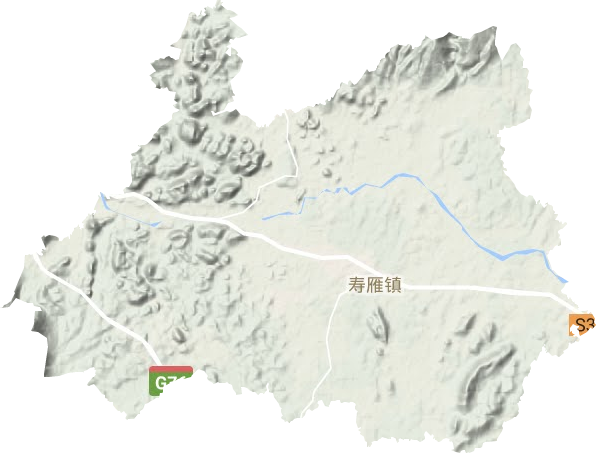 寿雁镇地形图