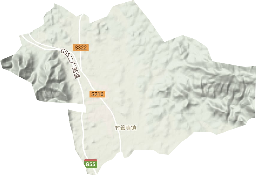 竹管寺镇地形图