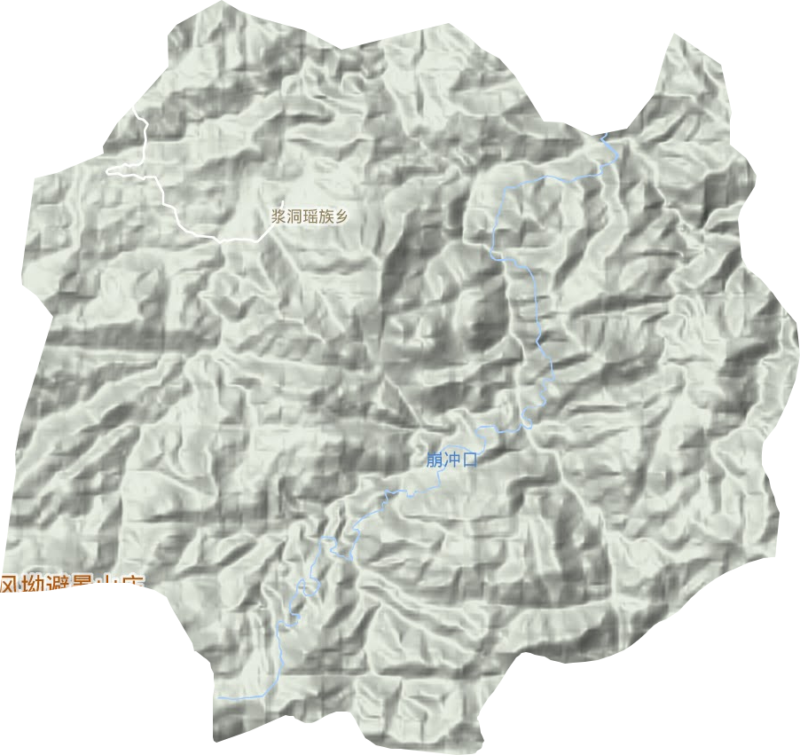 浆洞瑶族乡地形图