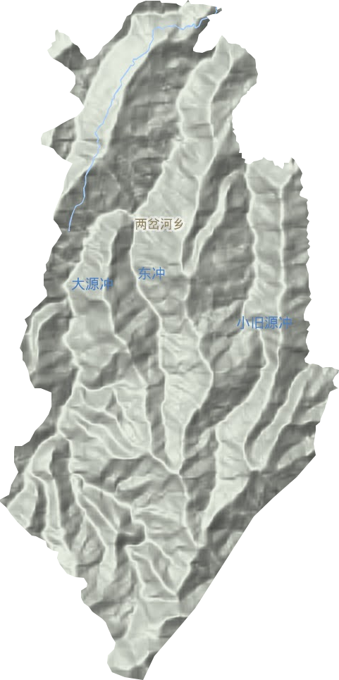 两岔河乡地形图
