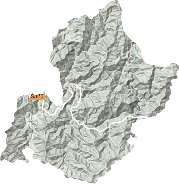 贝江乡地形图