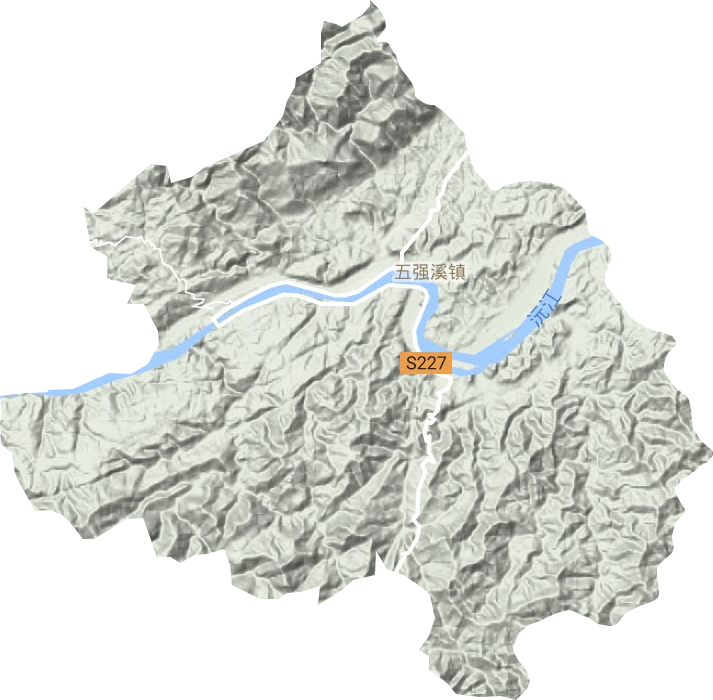 五强溪镇地形图