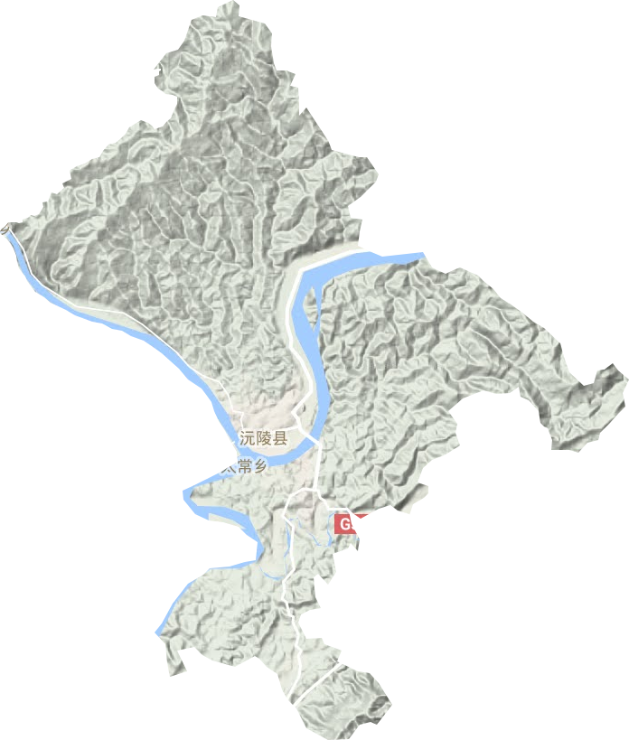 沅陵镇地形图